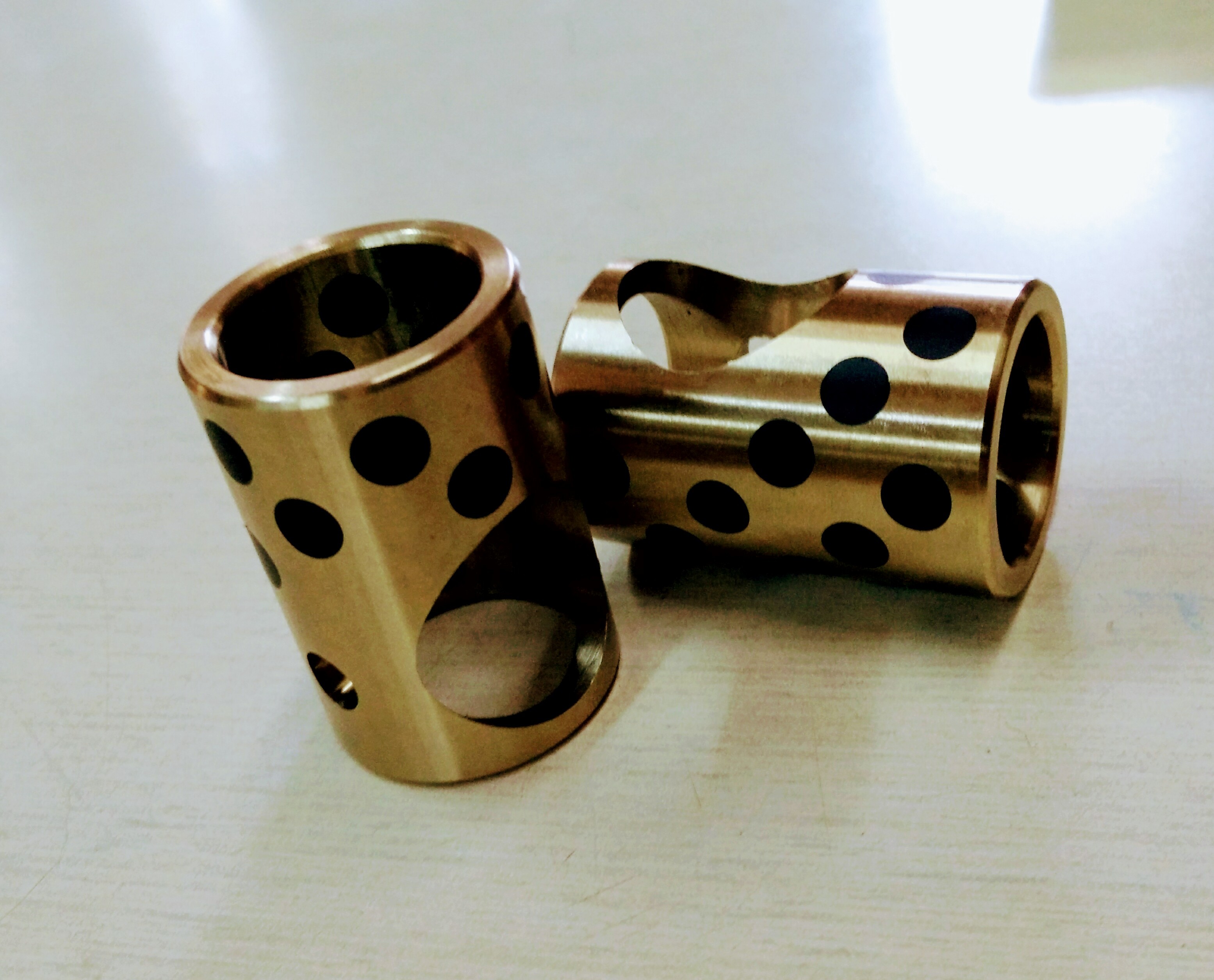 Graphite Filled Bronze Bushes - Continuous Cast Bronze, Cylindrical Shape | Self-lubricant, Maintenance Free, Excellent Wear Resistance, Corrosion Resistant