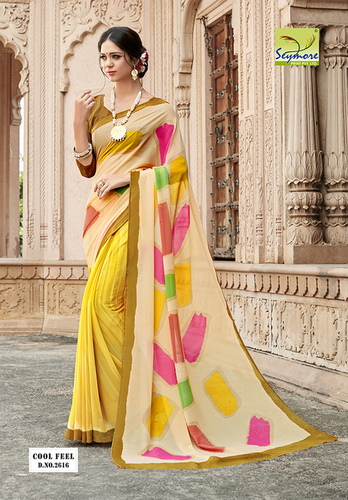 Yellow Casual Saree