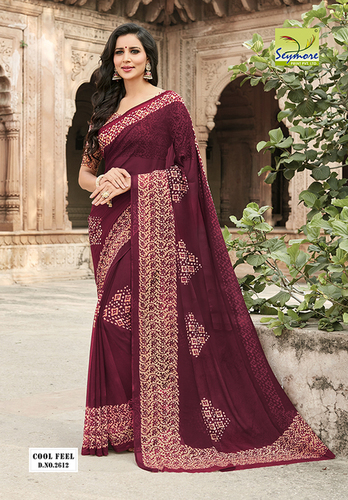 Brown Designer Georgette Saree