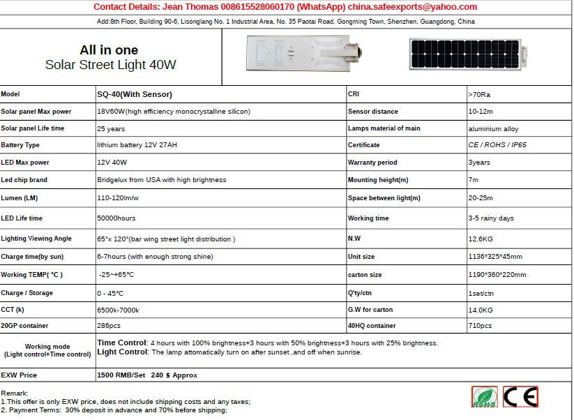 40w Solar Street Light
