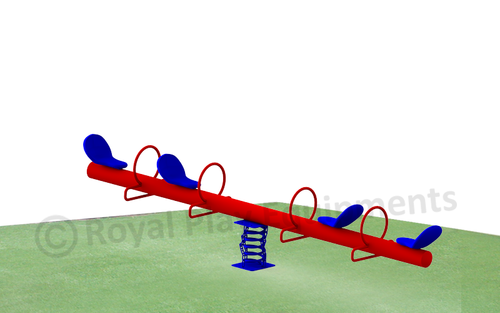 Four Seater Spring See Saw - Color: Red    Blue