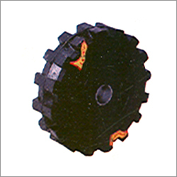 Full Rubber Moulded Wheels With MS Pipe-CI Bush - Solid Tire, 20-40mm Width | Flat Tire Design, Durable for Industrial Use