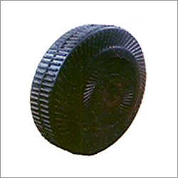 Full Rubber Moulded Wheels With MS PIPE-CI Bush - Solid Tire, 20-40 mm Width | Flat Tire Design, Industrial Usage for Enhanced Durability