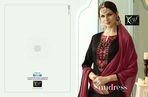 Maroon 100% Cotton Nazneen Dupatta Dress Material