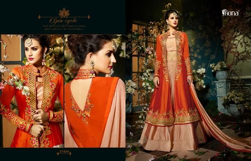 Orange Beautiful Long Gowns