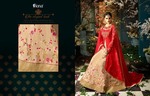 रेड एंड क्रीम लेटेस्ट लॉन्ग फ्रॉक