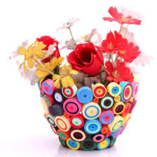 Bright Quilling Paper Flower Vase