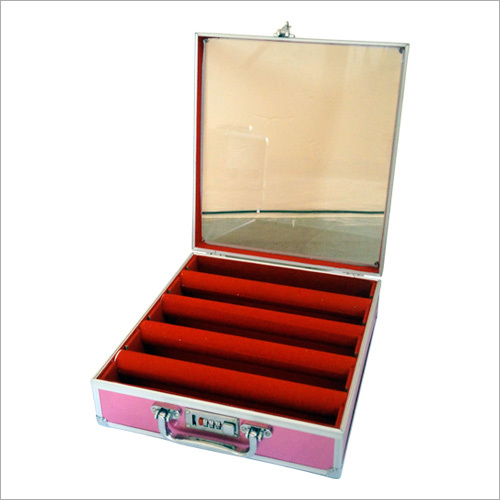 Ladies Glass Top Makeup Case