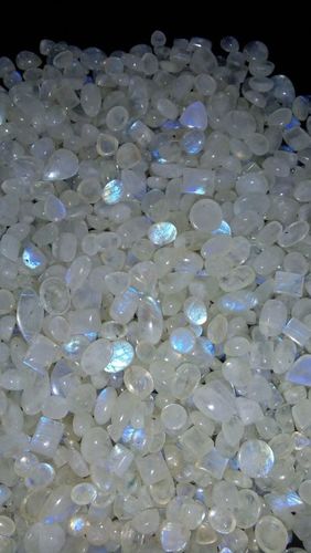 White Rainbow Moon Stone - A+ Grade, Natural Gem - White with Fire Sparkles, Perfect for Designer Jewellery