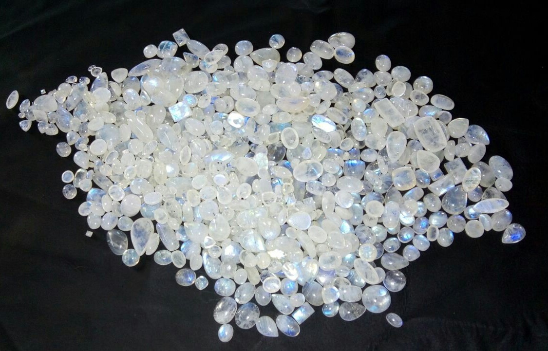 White Rainbow Moon Stone - A+ Grade, Natural Gem - White With Fire Sparkles, Perfect For Designer Jewellery