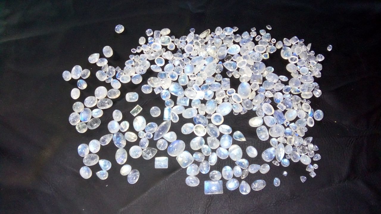 White Rainbow Moon Stone - A+ Grade, Natural Gem - White With Fire Sparkles, Perfect For Designer Jewellery