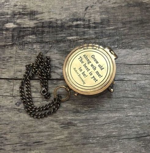 मरीन ब्रास शिप नेविगेशन कंपास चेन के साथ