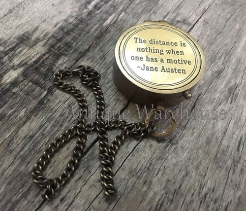 Nautical Maritime Pocket Compass - Solid Brass, 2 Inches | Antique Brown Finish, Magnetic North Orientation, Unique Nautical Design