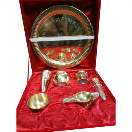 Brass Pooja Thali - Brass, Various Sizes, Golden Finish | Mesmerizing Design, Lightweight, Corrosion-Resistant, Indian Style