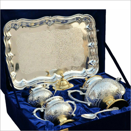Silver Brass Tea Set