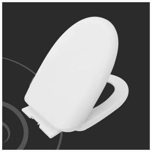 सैनिटरीवेयर सफेद टॉयलेट सीट को सॉफ्ट क्लोज डैम्पर के साथ बढ़ाता है