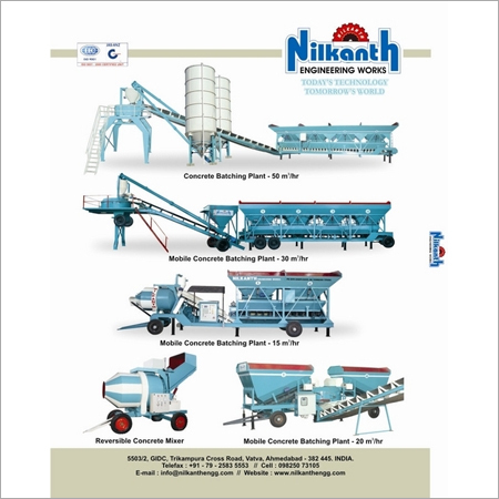 Stationary Concrete Batching Plant - Steel, 12m x 10m x 8m, 100 m3/hr Capacity | Reliable, Easy to Operate, Durable, PLC Controlled