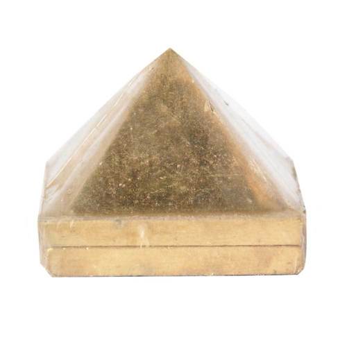 Brass Pyramid - 32cm Height, 2cm Length, 7cm Width | Golden Polished Finish, Modern Arts Style for Vastu Decoration