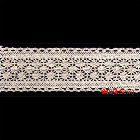 Cotton Lace - 6.7 Cm Width, White Chevron Pattern | Premium Quality, Colorfast Design, Hand Washable