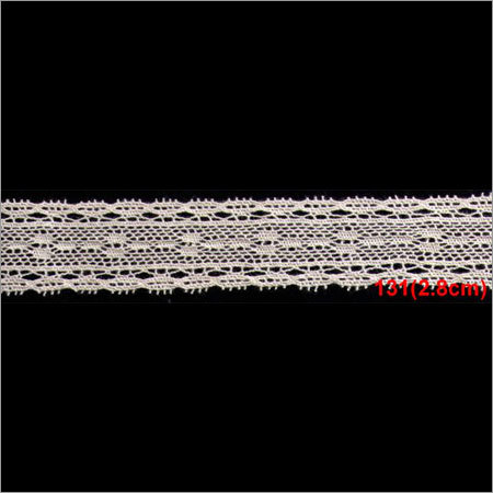 Cotton Lace - 6.7 Cm Width, White Chevron Pattern | Premium Quality, Colorfast Design, Hand Washable
