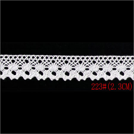 Cotton Lace - 6.7 Cm Width, White Chevron Pattern | Premium Quality, Colorfast Design, Hand Washable