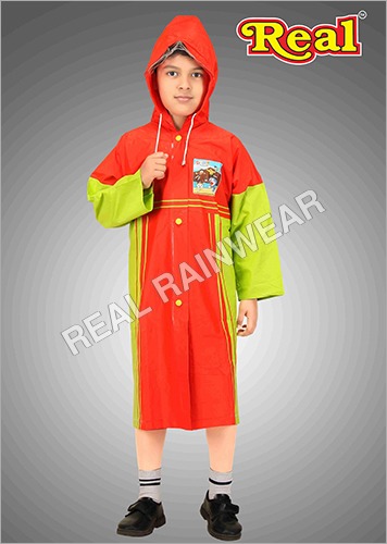 Miracle Baggy Raincoats - Polyester Long Coat for Boys, 7-15 Years | Waterproof, Red and Green, Side Pockets, 0.3-0.8mm Thickness