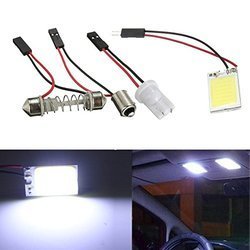 COB LED Car Interior Roof Light - 12V Power , White PVC Body with Bright Lighting
