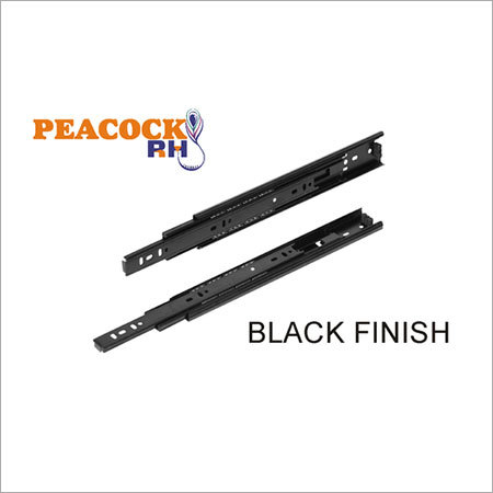 Telescopic Ball Bearing Drawer Slide - Stainless Steel, Full Extension, Black Finish | 100 lbs Load Capacity, Side Mount Installation, Elegant Design