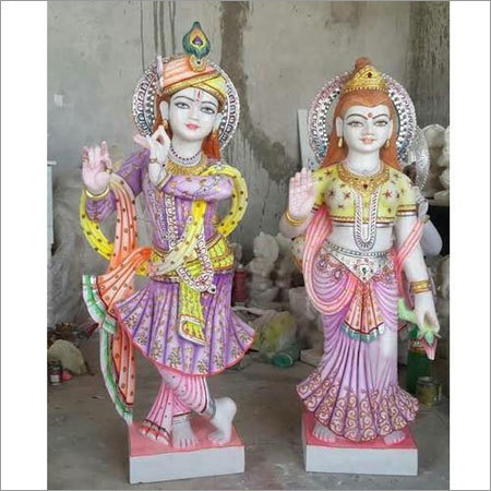 Sculpture Radha Krishna Marble Statue