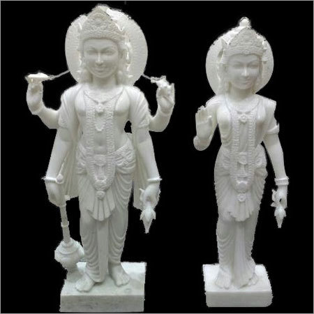 White Laxmi Vishnu Statue