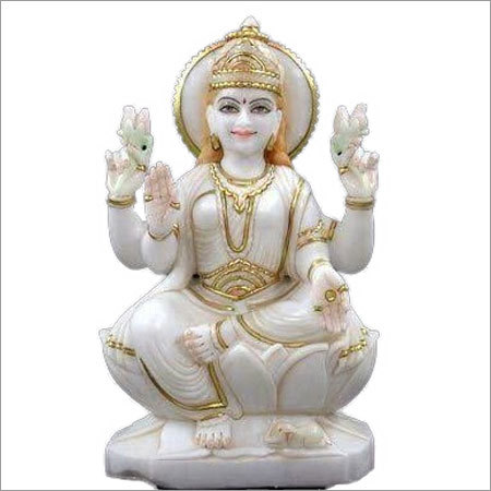 Sculpture White Marble Laxmi Ji Statue