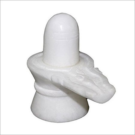 Sculpture White Marble Shivling