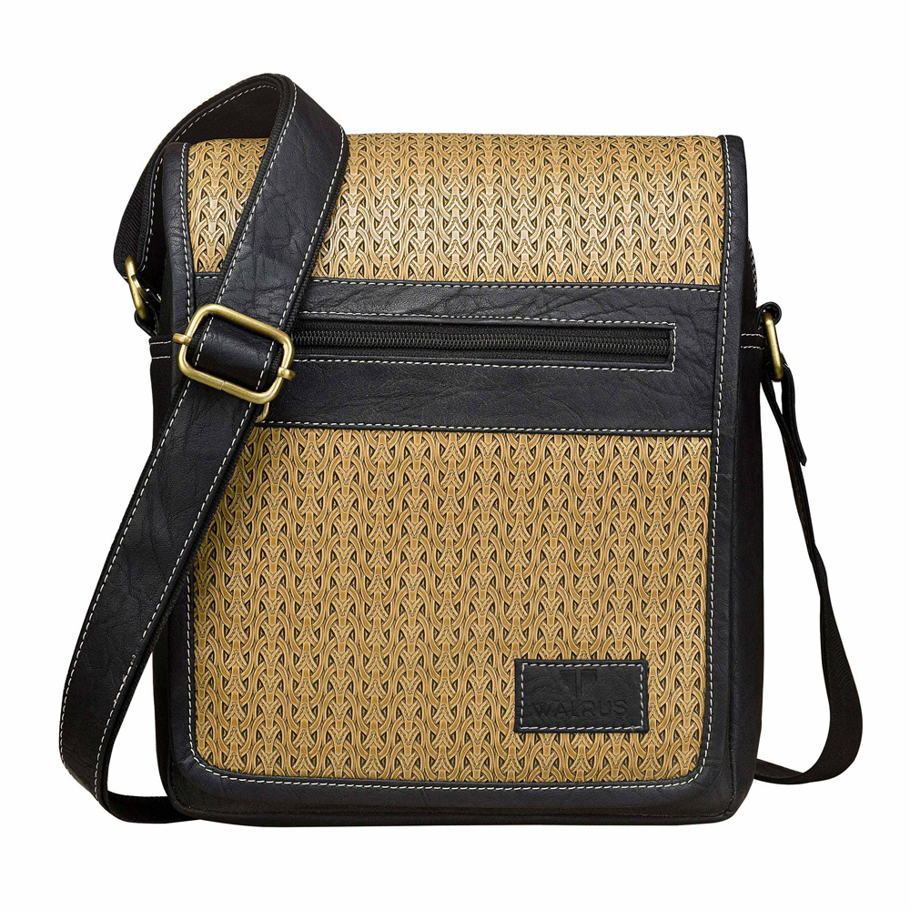 Messenger Bags - Leather, 10x12x5 Inches, Brown | Zipper Closure, Water Resistant, Adjustable Shoulder Strap, Multiple Pockets