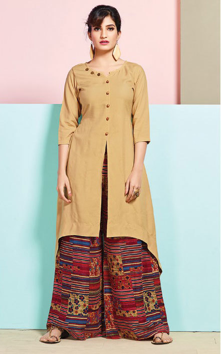 Rainy Multicolour Rayon Printed Stylish Kurti
