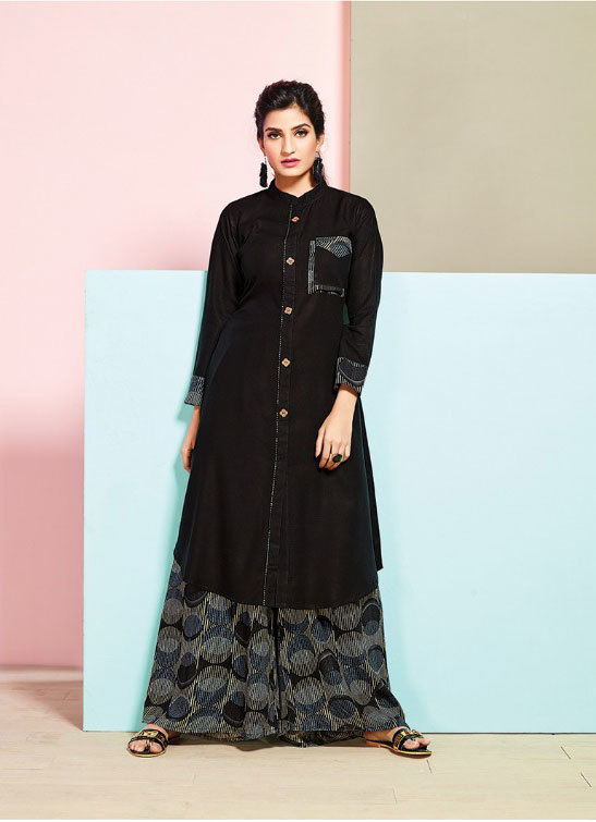 Rainy Multicolour Rayon Printed Stylish Kurti