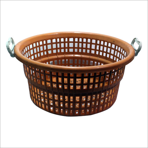 Plastic Handle Basket - Plastic, 12 Inch Round, All Colors | Durable, Portable Design, Versatile Usage for Home, Hotels & Hospitals