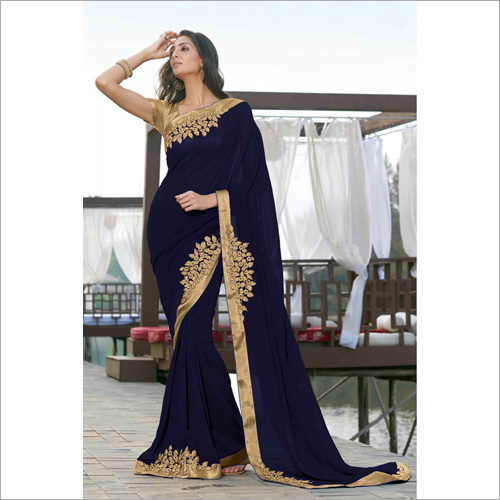 जॉर्जेट पार्टी वेयर साड़ी