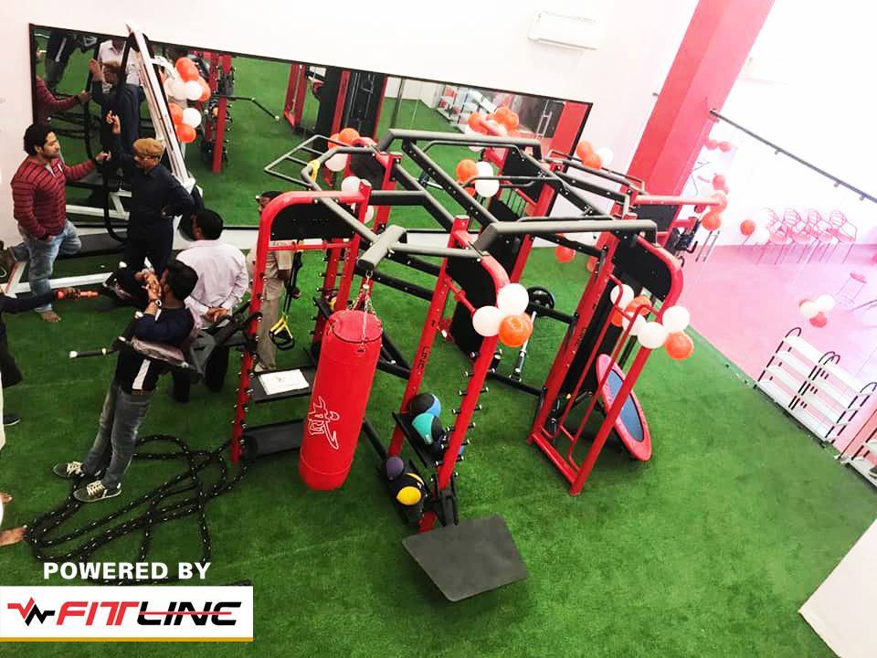 Black Gym Equipment Setup