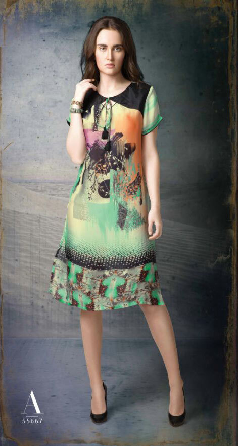 Multicolour Sethnic Wholesaler Of Cotton Satin Printed Kurti Catalog Online