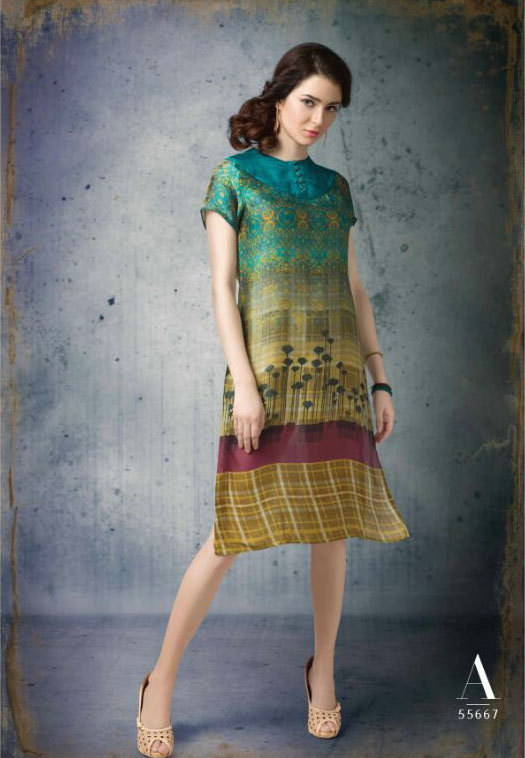 Multicolour Sethnic Wholesaler Of Cotton Satin Printed Kurti Catalog Online