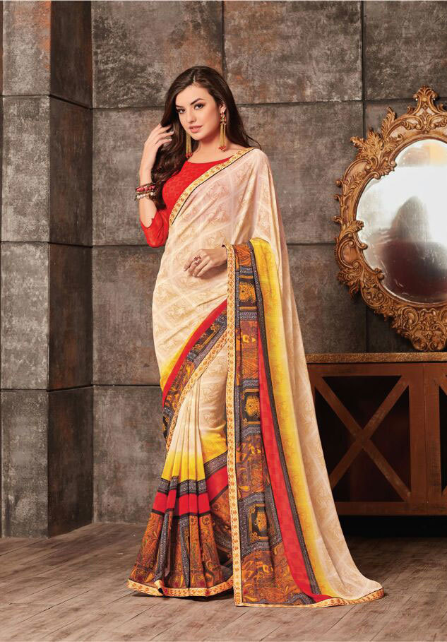 Multicolour Georgette Digital Printed Saree Catalog From Sethnic Wholesale Supplier In Surat