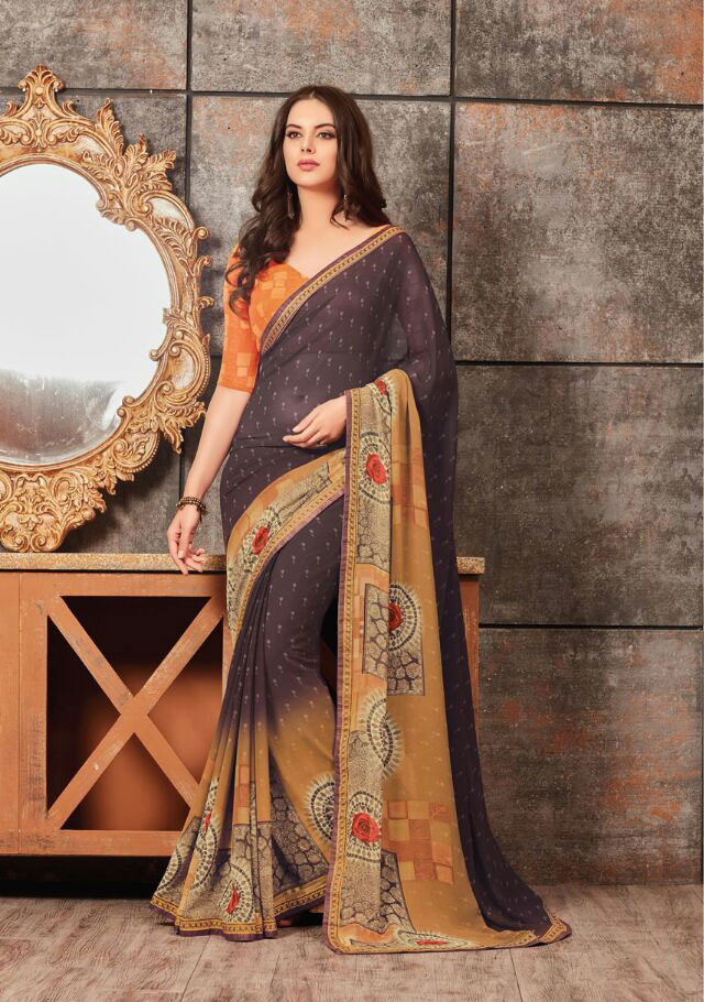 Multicolour Georgette Digital Printed Saree Catalog From Sethnic Wholesale Supplier In Surat