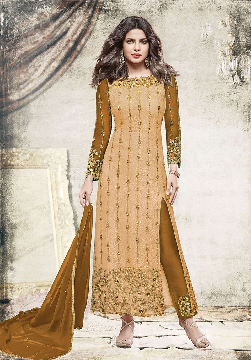 Trendy Party Wear Salwar Suit - Pure Upadda Silk Top, Customized Size Up To 42", Multicolour, Full Sleeves, Embroidered With Stone Work, Bollywood Style, Heavy Santoon Bottom, Pure Oraganja Dupatta