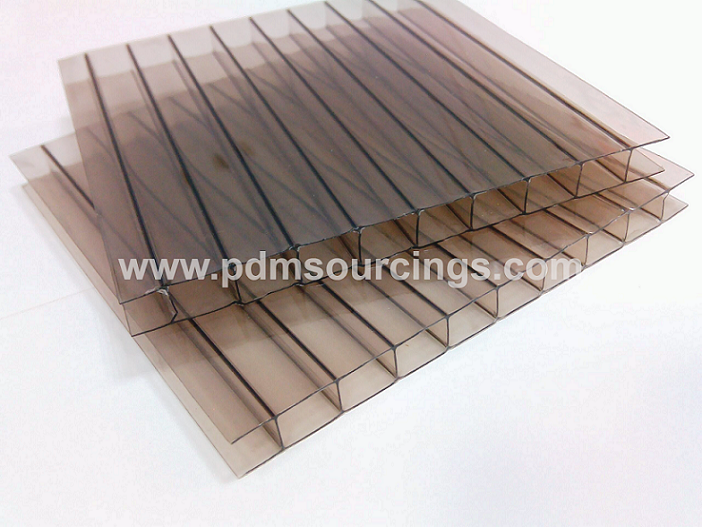 Pc Hollow Sheet - Polycarbonate Multi Wall 10mm, 1.22m & 2.1m Width, Clear/green/brown/blue | Iso Certified, Uv Protected, 100% Virgin Raw Materials