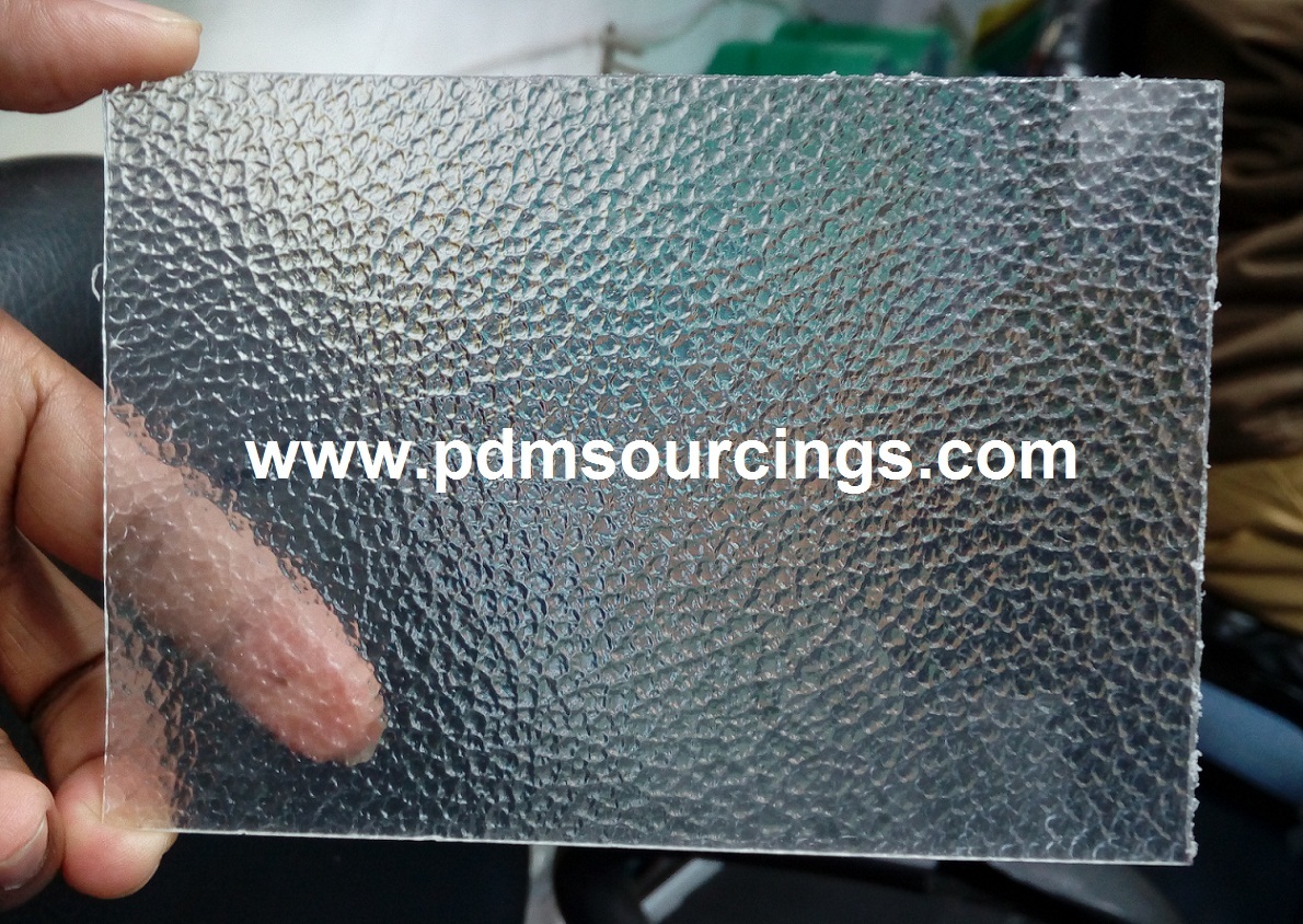 Pc Embossed Sheet - 3mm Thickness, 4x100ft Size, Clear Colour | Vibrant Sapphire Iso Certified, 100% Virgin Material, Uv Protected, A Grade Quality