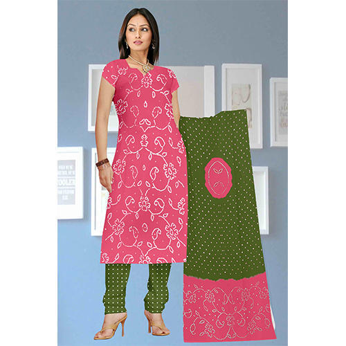 गुलाबी बंधनी सूट