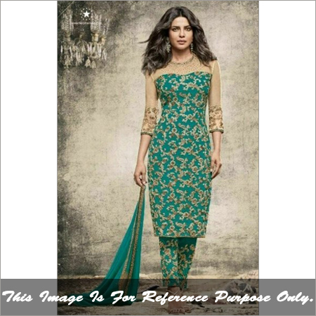 Ladies Semistitch Designer Green Suit