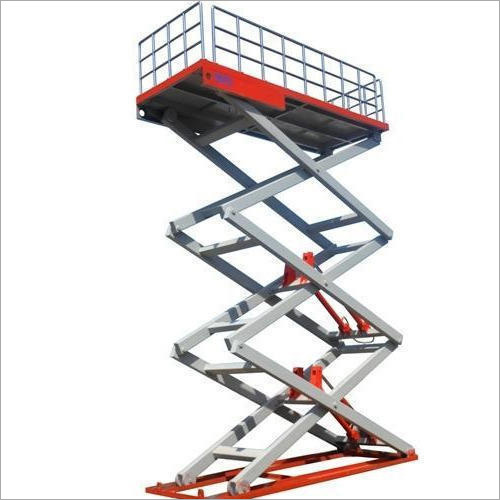 Hydraulic Scissor Lift - 10ft Height, 80kg Load Capacity | Robust Gray and Red Design, Upgraded Hydraulic System, Strong and Durable