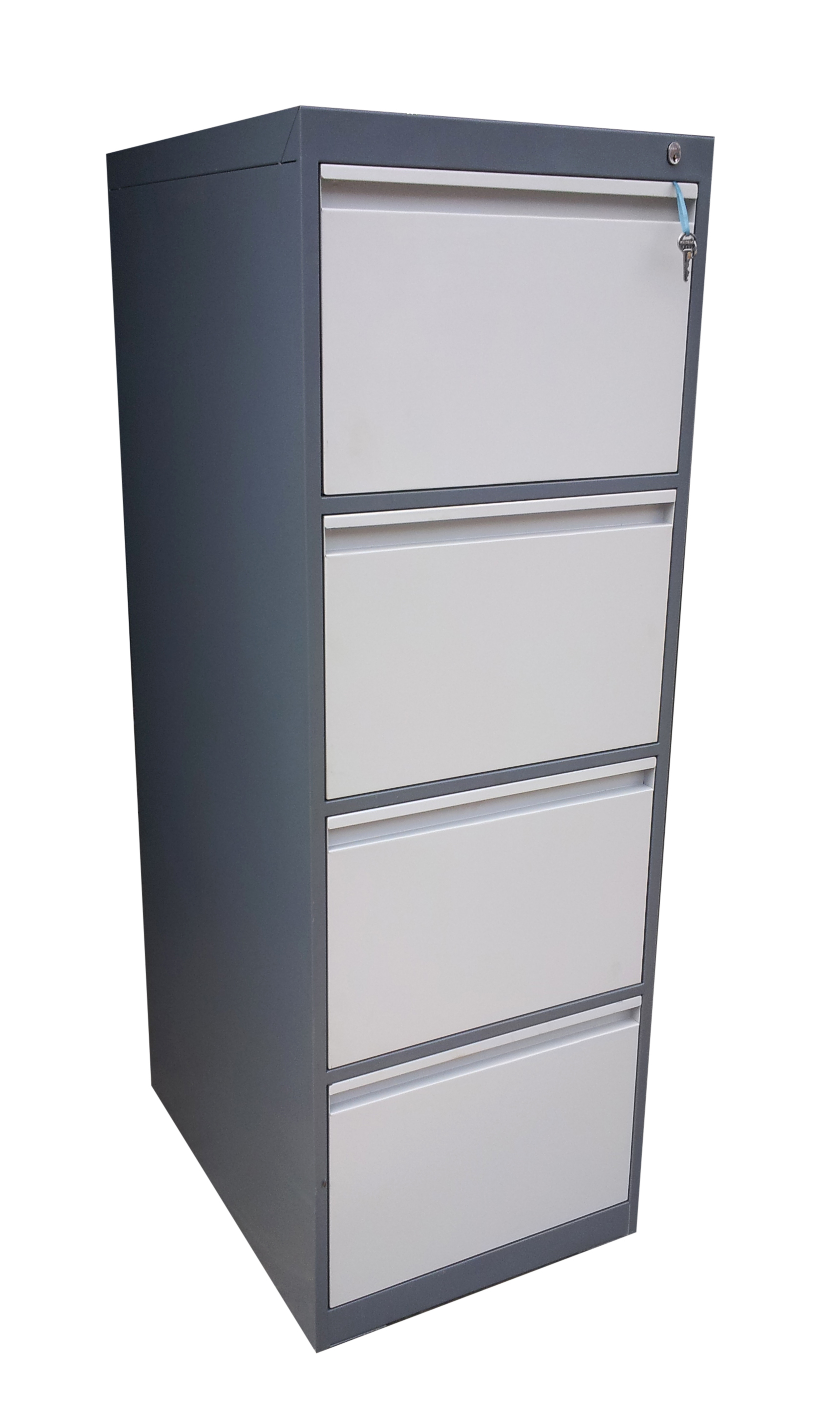 4 Drawer Filing Cabinet - Metal, 70x40x120cm, Grey | Durable Design, Easy Access, Secure Storage, Efficient Filing, Space Saving