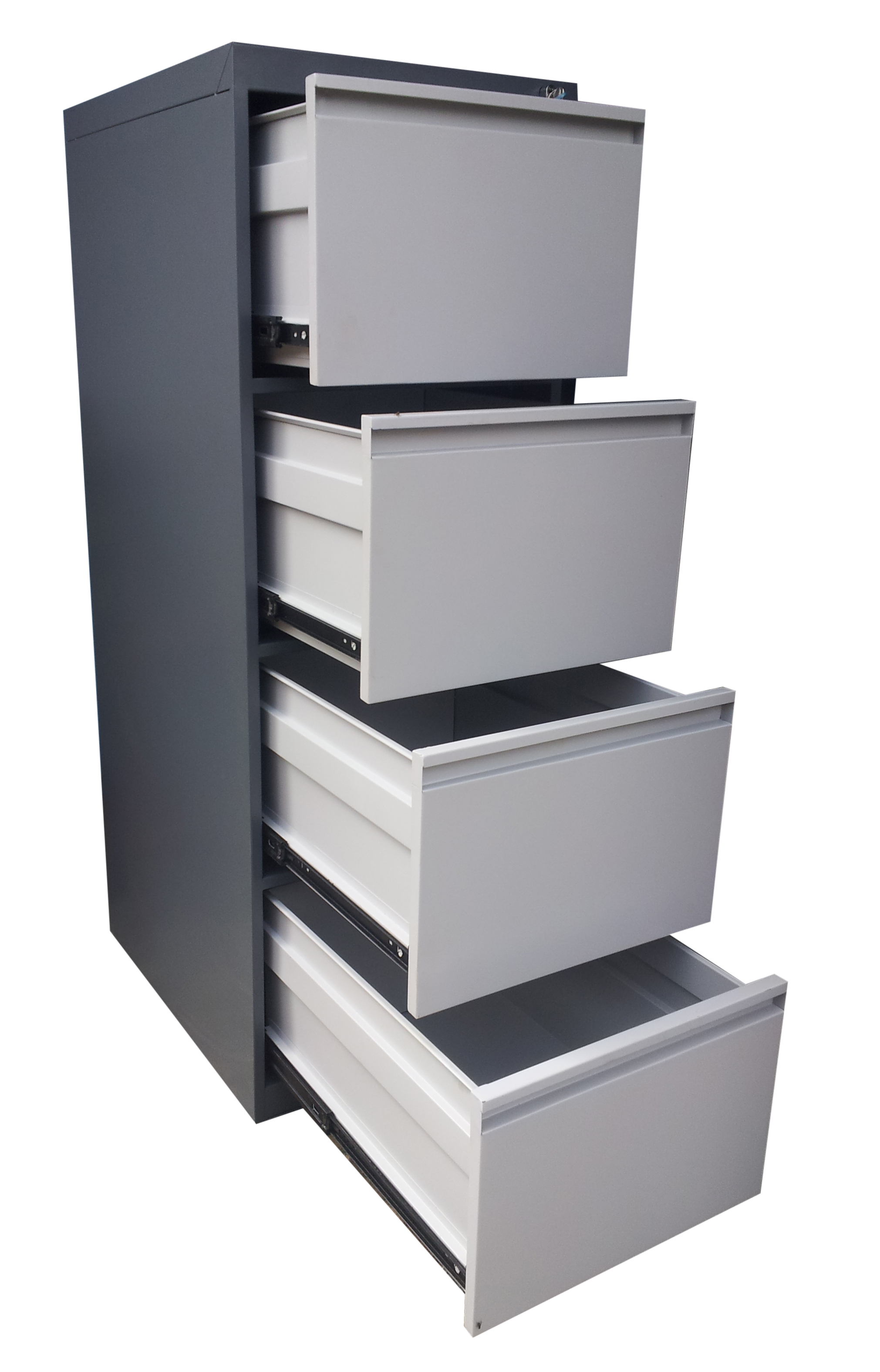 4 Drawer Filing Cabinet - Metal, 70x40x120cm, Grey | Durable Design, Easy Access, Secure Storage, Efficient Filing, Space Saving